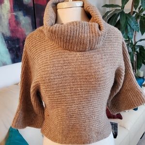 NWT INC Nostalgia Cropped Sweater I  Cream Gold